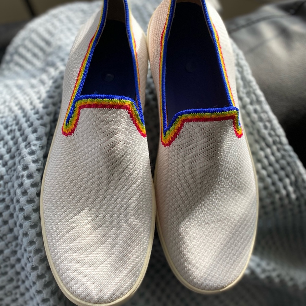 Rothy's Shoes 10.5 | Rothys Rainbow Limited Edition Loafer in White